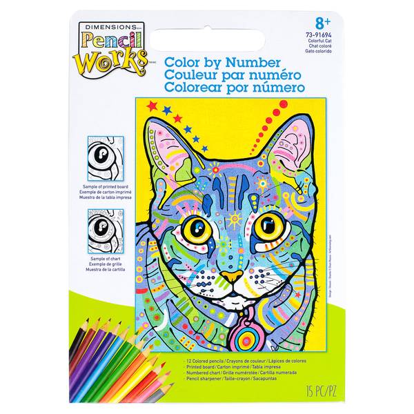 Pencil Works Color By Number Cat - 73-91694 | Blain's Farm & Fleet
