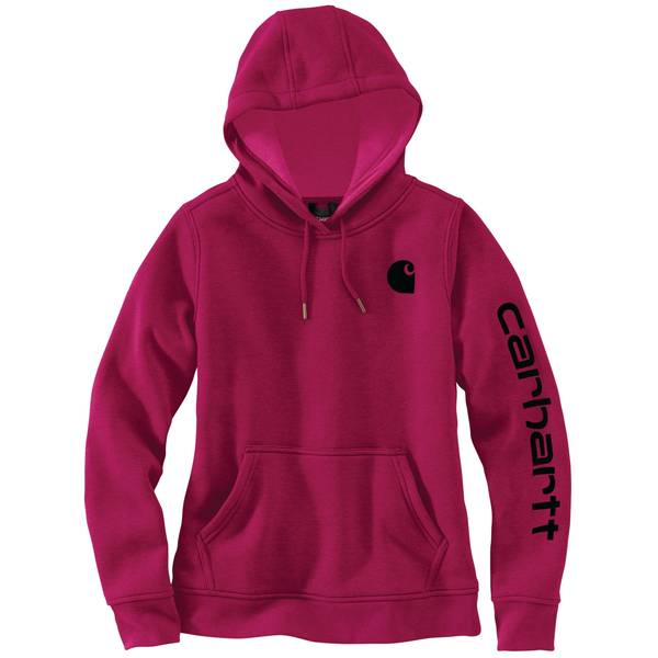 Carhartt Women's Relaxed Fit Midweight Logo Sleeve Graphic Hoodie, Beet ...