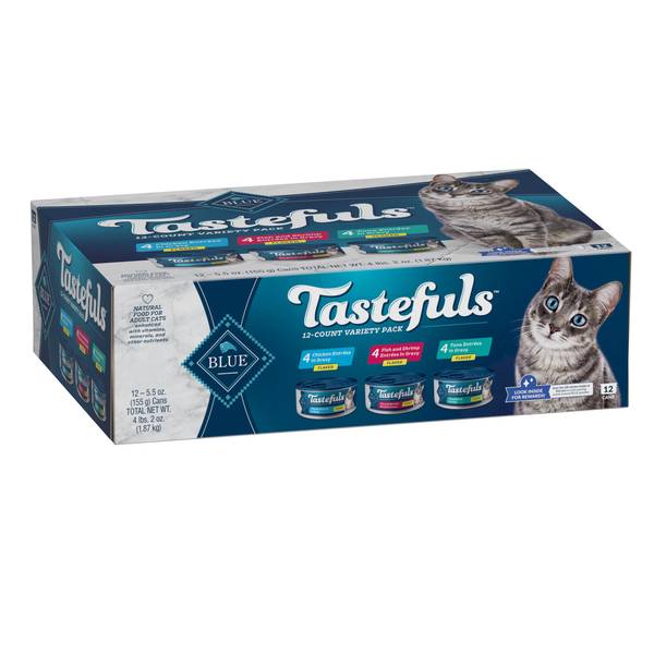 Blue Buffalo 12 Count 5.5 oz Tastefuls Tuna Chicken Shrimp Cat