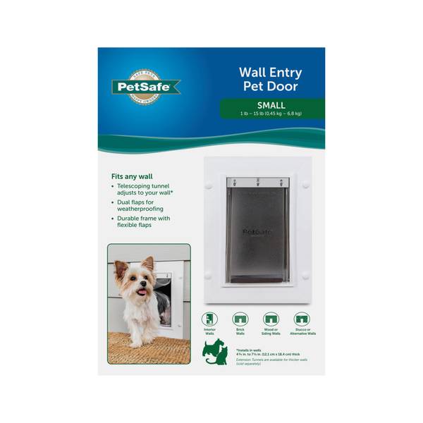 Medium and Large PetSafe Wall Entry Pet Door with Telescoping Tunnel Pet Door for Dogs and Cats Available in Small