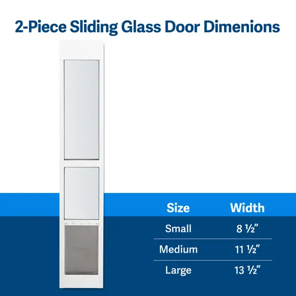 PetSafe 2-Piece Sliding Glass Pet Door, Large, White