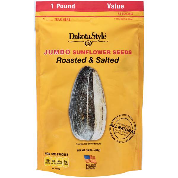 Dakota Style 16 oz Original Jumbo Sunflower Seeds 300241 Blain's