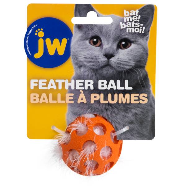JW Cataction Feather Ball Cat Toy - JWP71057 | Blain's Farm & Fleet