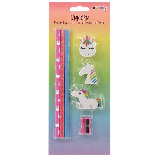 iScream Unicorn Pencil and Eraser Set 7601126 Blain's Farm & Fleet
