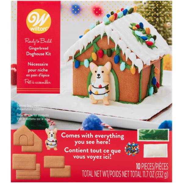Wilton 10Piece Ready to Build Gingerbread Doghouse Kit 19000