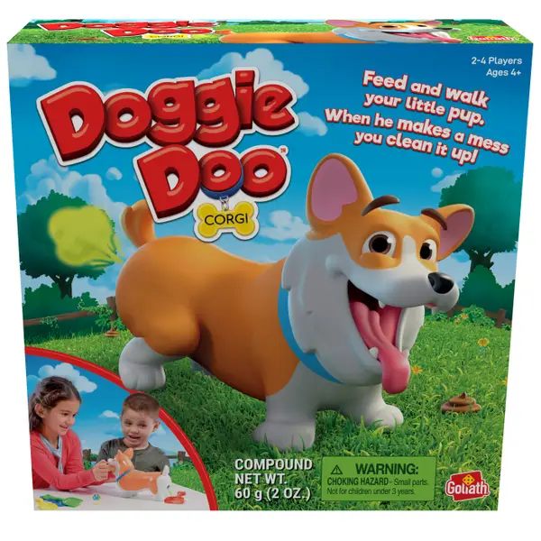 Goliath Doggie Doo Corgi Game, Feed and walk dog, clean the mess. Family  Game