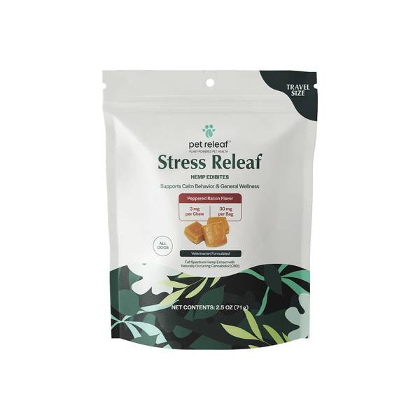 Pet Releaf 2.5 oz 3mg Stress Releaf Edibites Peppered Bacon Small