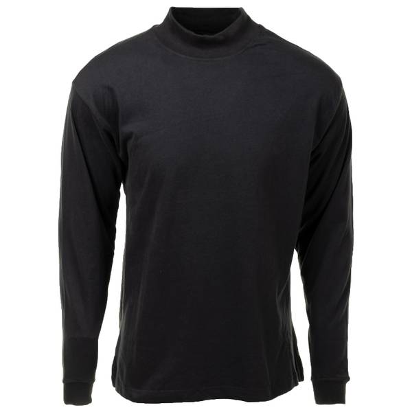 Work n' Sport Men's Long Sleeve Jersey Mockneck Shirt, Black, L - 89548 ...