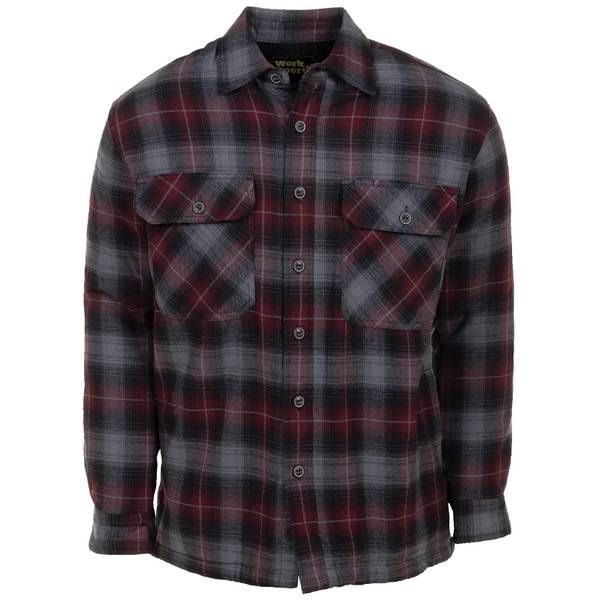 Work n' Sport Men's Fleece Lined Flannel Shirt - 44754-501WS-SS-M ...