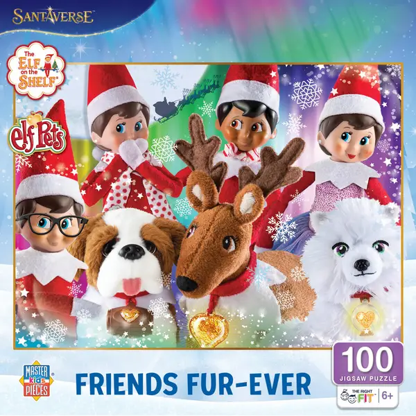 最終！！ポール付美品☆PeakEntry 2 Room Elfield Masterpiece Puzzle 100-Piece Elf on the Shelf Friends Fur-Ever
