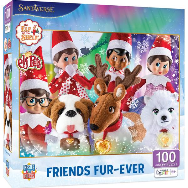 最終！！ポール付美品☆PeakEntry 2 Room Elfield Masterpiece Puzzle 100-Piece Elf on the Shelf Friends Fur-Ever