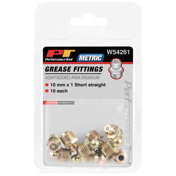 Photo of 10-Pack 10 mm x 1 Short Straight Metric Grease Fitting