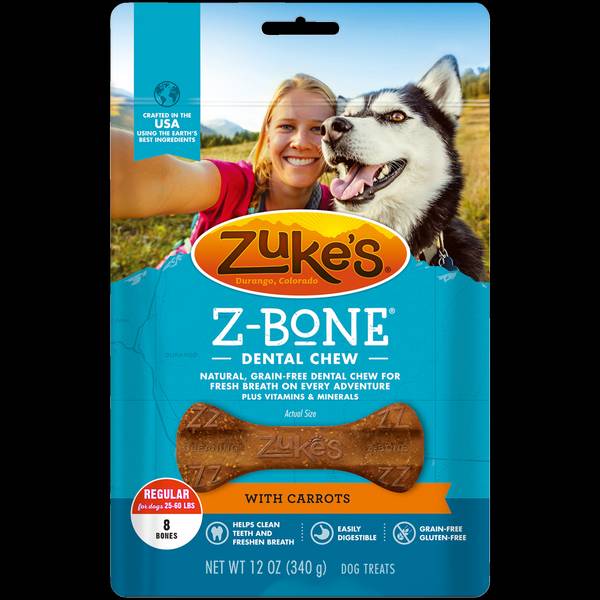 Zuke's 12 oz Regular ZBone Grain Free Dental Chew Dog Treats With