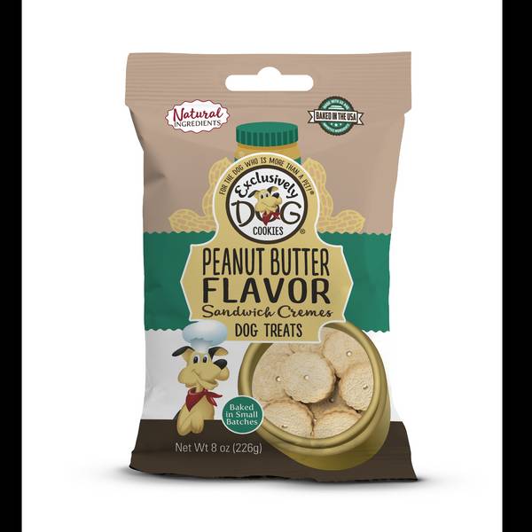 Exclusively Dog 8 oz Peanut Butter Flavor Sandwich Creme Dog Treats