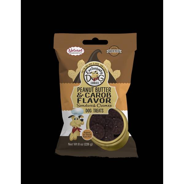 UPC 767451037008 product image for Exclusively Dog 8 oz Peanut Butter and Carob Flavor Sandwich Cremes Dog Treats | upcitemdb.com