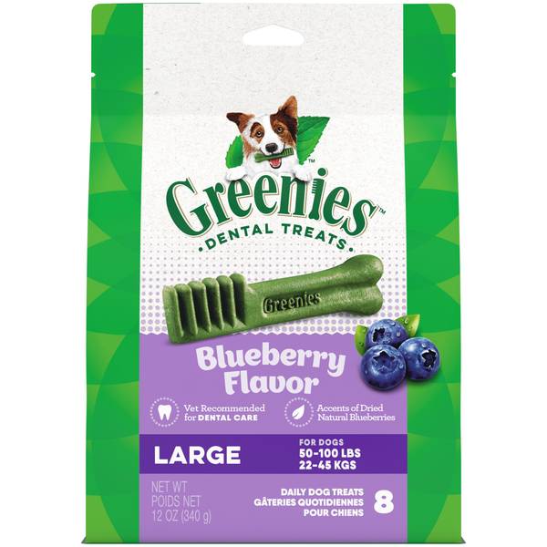 Photo of Large Natural Blueberry Flavor Dog Dental Care Chews, 12 oz