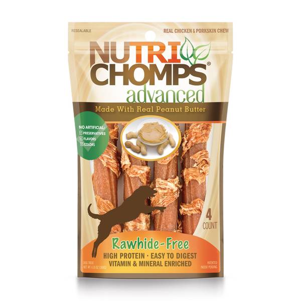 Photo of 4-Count Advanced Chicken Peanut Butter Flavor Twists, 6" Real Chicken
