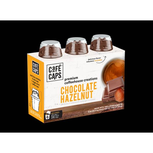 Cafe Caps 6Count Chocolate Hazelnut Coffee Pods FG017607 Blain's