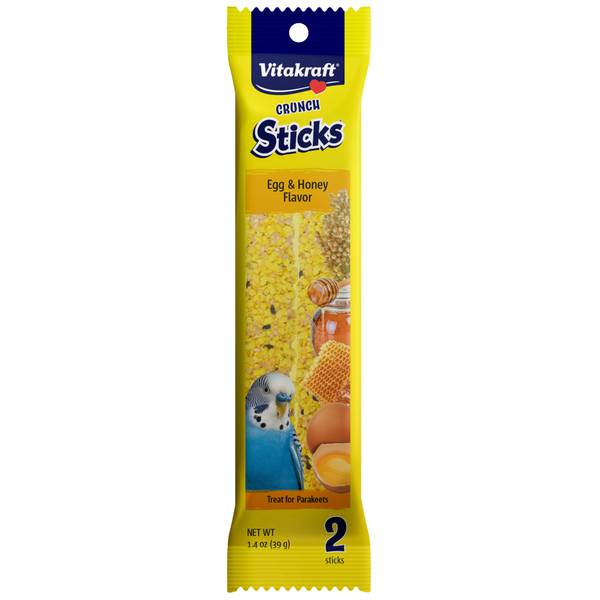 Vitakraft Pet Products 1.9 oz Crunch Sticks Egg & Honey Flavor Parakeet Treats