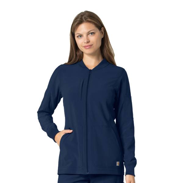 Carhartt Women's CrossFlex Front Zip Utility Jacket, Navy, L C82110
