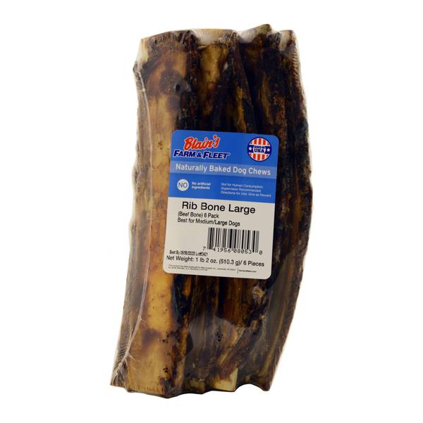 Blain's Farm & Fleet 6Pack 10"12" Large Rib Bones Dog Chews 8053