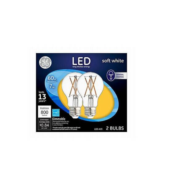 Photo of 60W Replacement Soft White LED Clear Glass Indoor General Purpose A19 Light Bulb