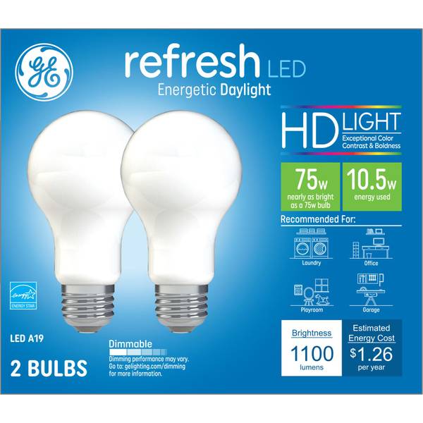 8-Pack GE Refresh 60-Watt EQ A19 Daylight Dimmable LED Light Bulb 