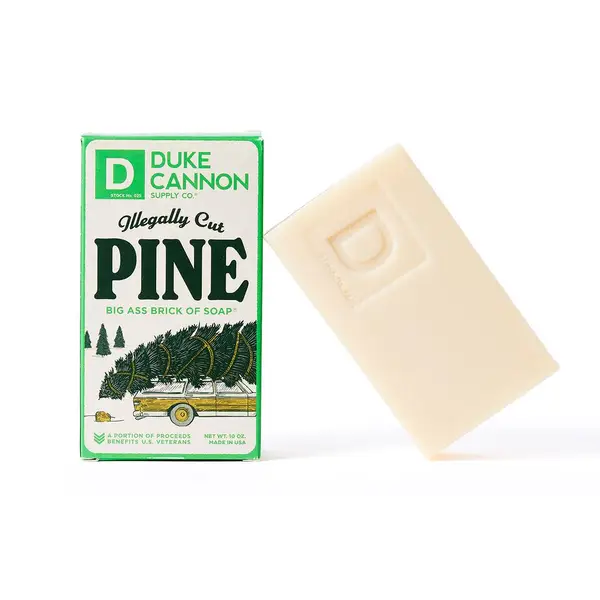 Duke Cannon Illegally Cut Pine vs Dr. Squatch Snowy Pine Tar soap