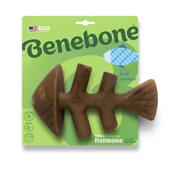 Benebone Fishbone Dog Chew Toy, Large, Real Fish Flavor - 430244