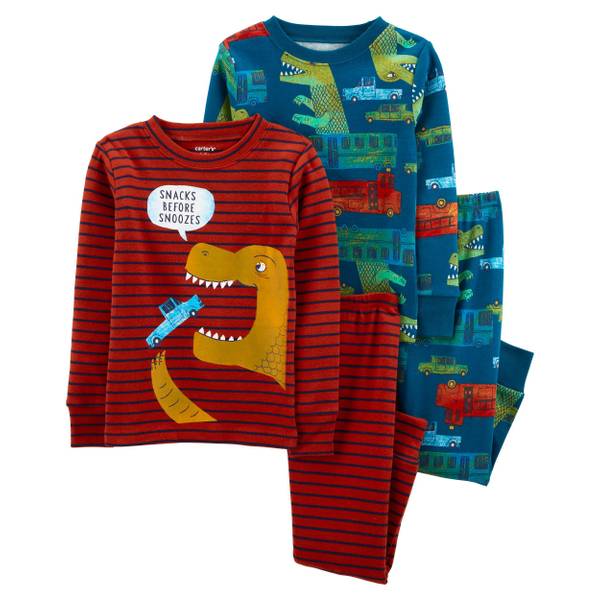 Carter's Toddler Boy's 4-Piece Dinosaur 100% Snug Fit Cotton PJs ...