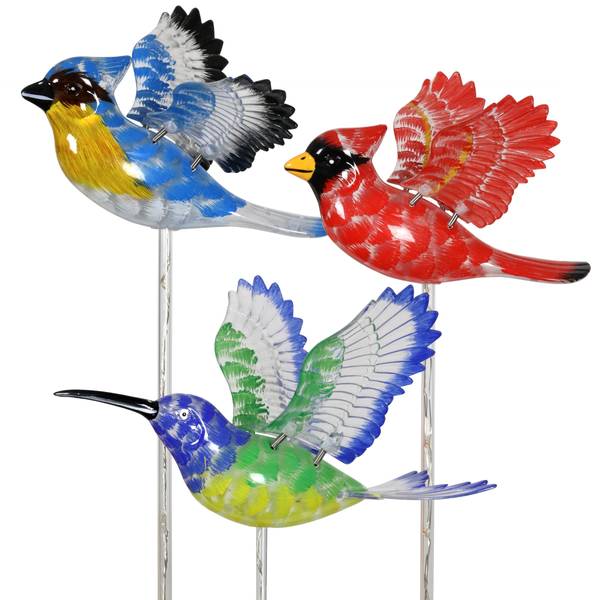 Photo of 7" Solar WindyWing with LEDs Garden Stakes Assortment