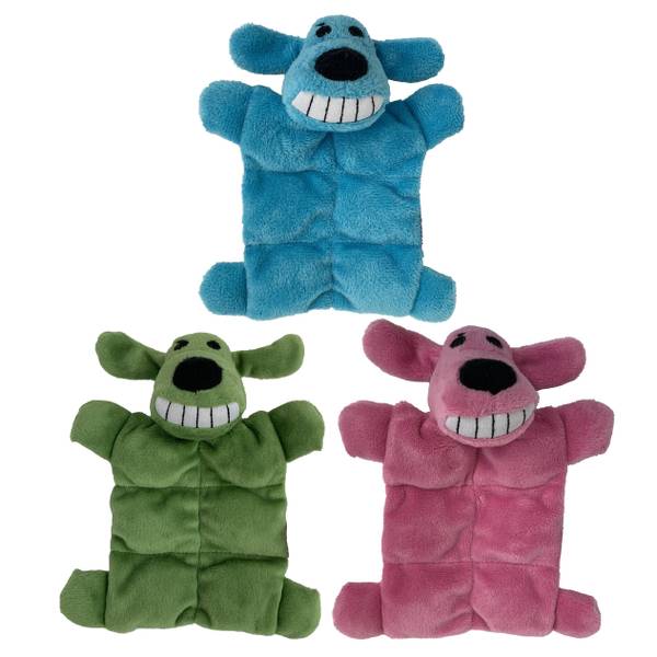 Multipet Plush Dog Toys, Shaggy Rainbow Yeti Dog Toy with Squeaker
