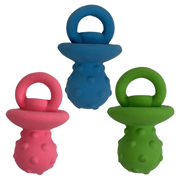 rubber pacifier dog toy