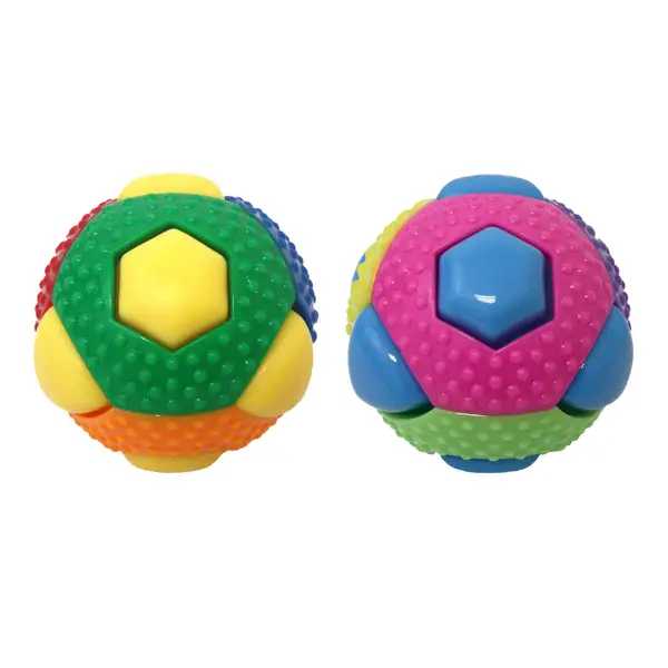 MULTIPET Nobbly Wobbly Ball Dog Toy, Color Varies, 4-in