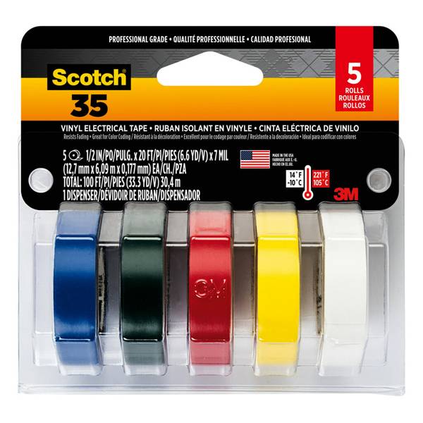 Electrical Tape Assortment Pack 6 Colors