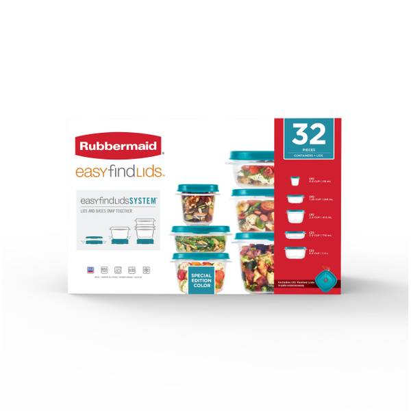 Rubbermaid 2156040 EasyFindLids 32-pc. Food Storage Container Set 