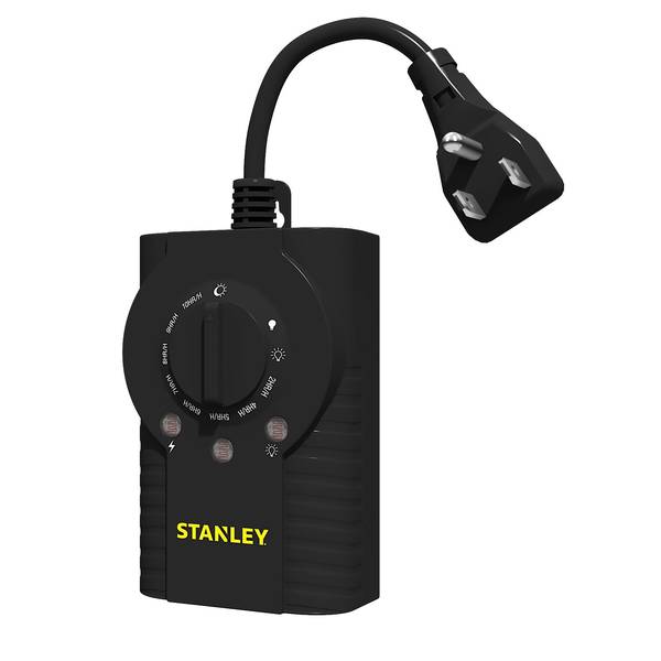 Stanley Outdoor 3-Outlet Plug Bank Photocell Countdown Ground Stake Timer 