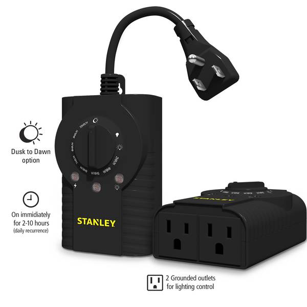 Stanley 31184 Outdoor Remote Control Twin, Grounded 2-Outlet