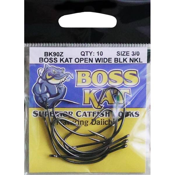 Boss Cat 10-Pack Size 3/0 Mighty Wide Kahle Hooks - BK90Z-3/0