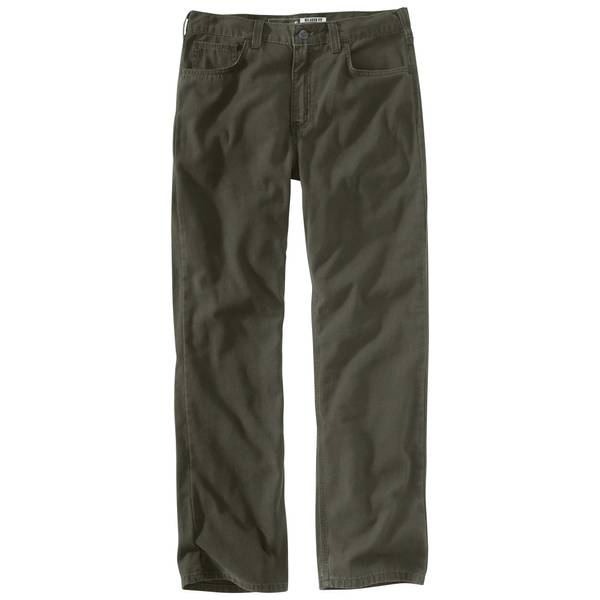 Carhartt Men's Rugged Flex Relaxed Fit Canvas 5-Pocket Work Pants, Moss ...