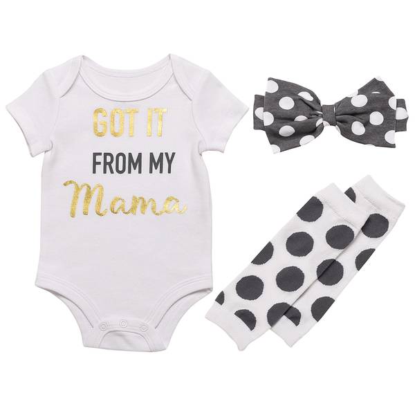 Baby Starters Infant Girls 3-Piece Got It From Mama Bodysuit - A4783703 ...