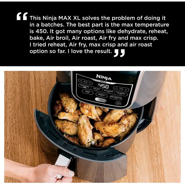 Ninja AF161 Air Fryer Max XL 5.5-Quart Max Crisp Fry Roast Bake