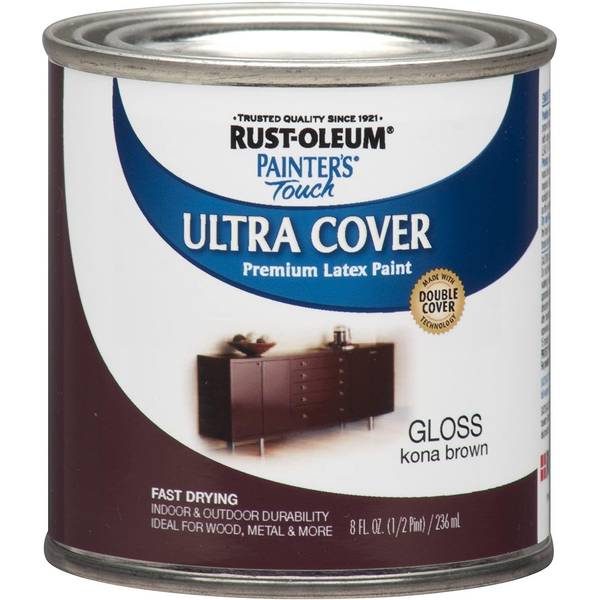 Rust-Oleum 1/2 Pint Painter's Touch Ultra Cover Gloss Kona Brown Premium Paint