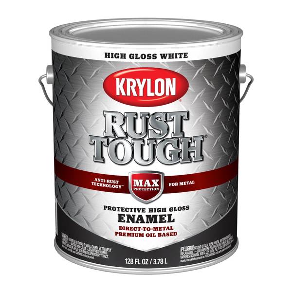 Krylon 1 Gallon Gloss White Rust Tough Rust Preventative BrushOn