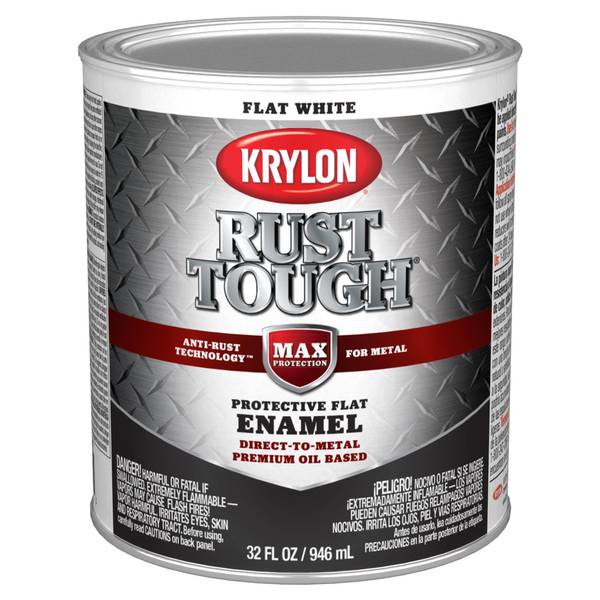 Krylon 1 Quart Flat White Rust Tough Rust Preventative BrushOn Enamel