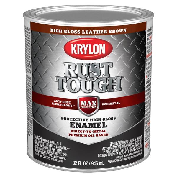 Krylon 1 Quart Gloss Leather Brown Rust Tough Rust Preventative Brush