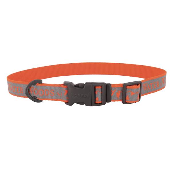 Water & Woods Adjustable Reflective Dog Collar 1" x 18"26" S6941 WWO26 Blain's Farm & Fleet