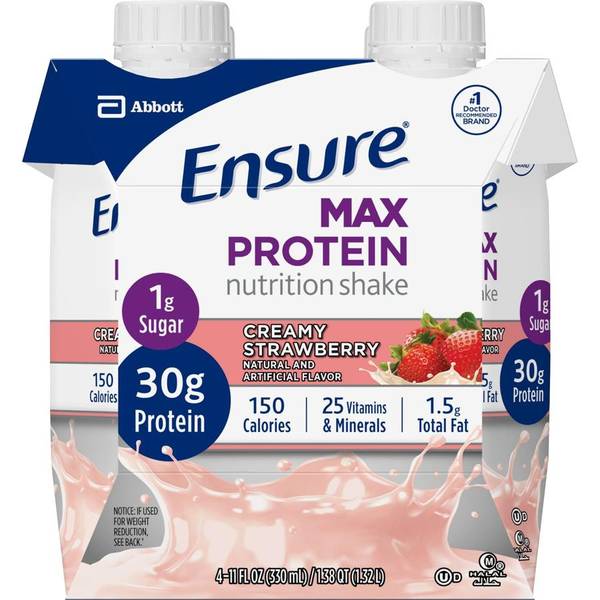 Ensure High Protein Nutrition Shake Strawberry Ready-to-Drink 6 pk