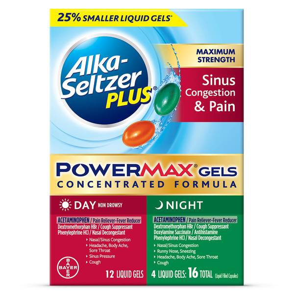 UPC 016500583462 product image for Alka-Seltzer Plus Maximum Strength Sinus & Cold Day & Night PowerMax Gels 16 ct | upcitemdb.com