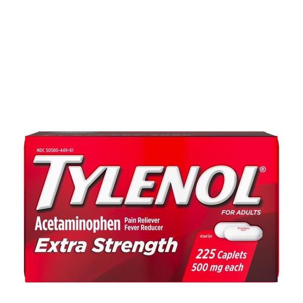 Tylenol Extra Strength Caplets, 225 Count 8776750 Blain's Farm & Fleet